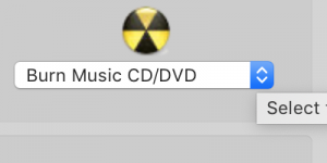 burn music cd dvd menu item